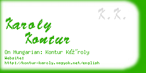 karoly kontur business card